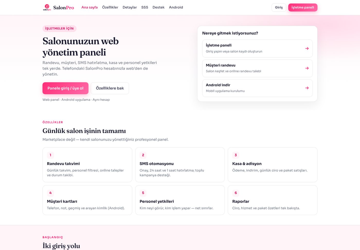 SalonPro web paneli